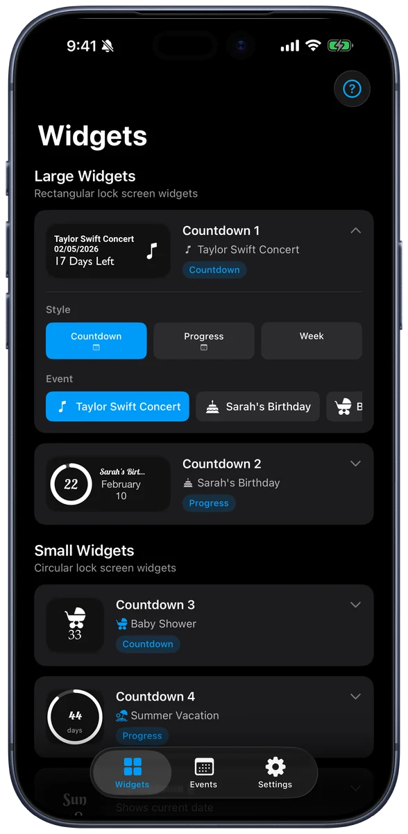 Calendar for Lockscreen screenshot 1 of 4, shown on iPhone