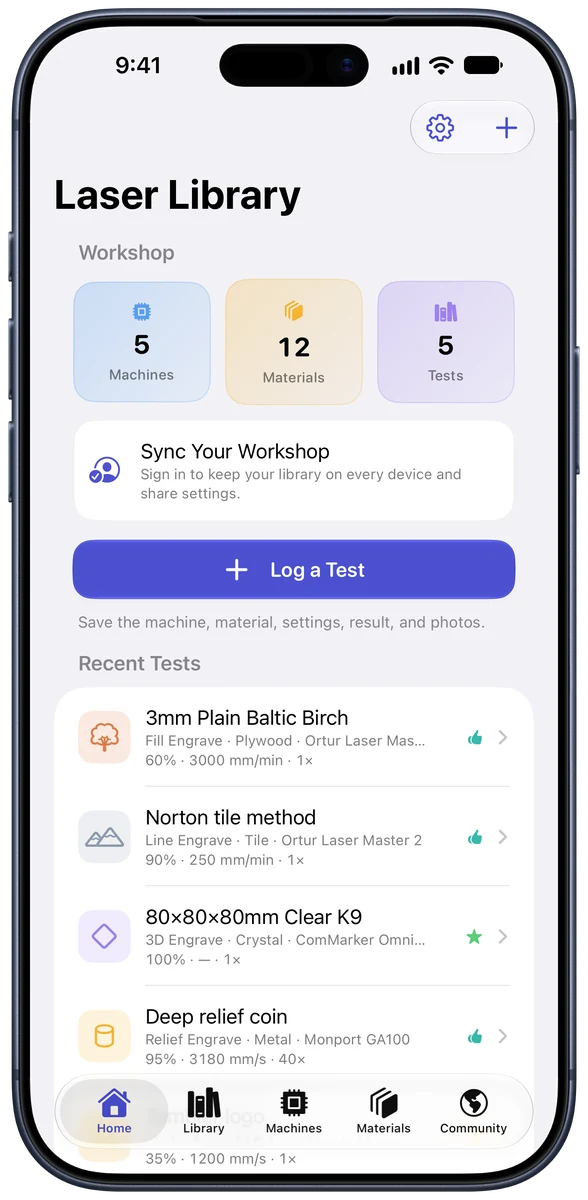 Laser Library screenshot 1 of 3, shown on iPhone