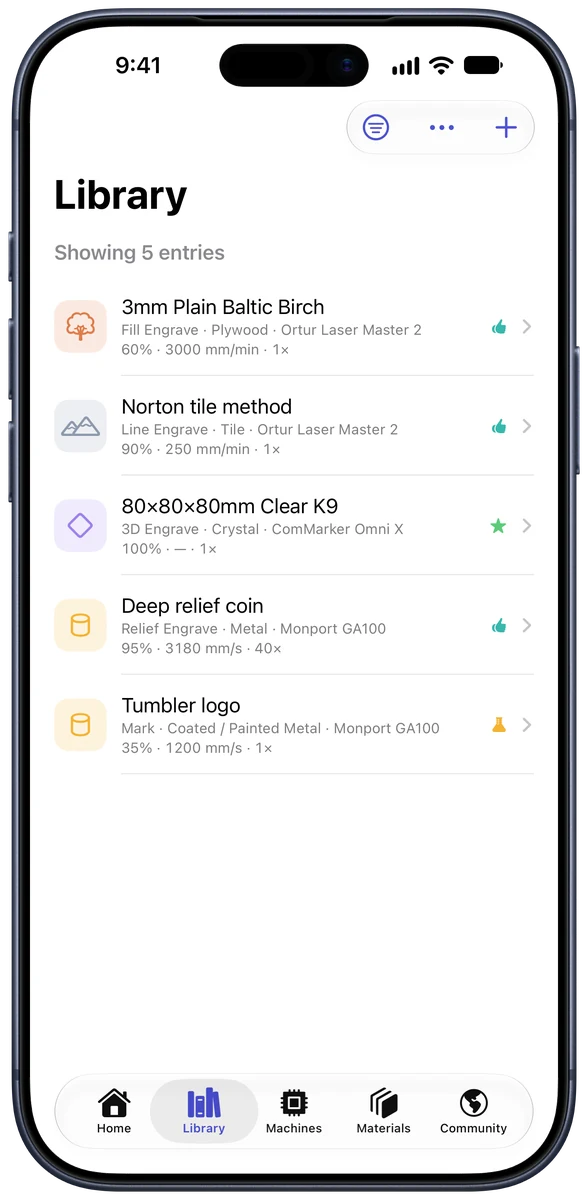 Laser Library screenshot 2 of 3, shown on iPhone