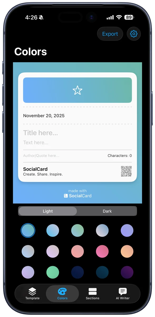 SocialCard screenshot 2 of 4, shown on iPhone