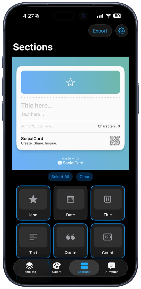 SocialCard screenshot 3 of 4, shown on iPhone