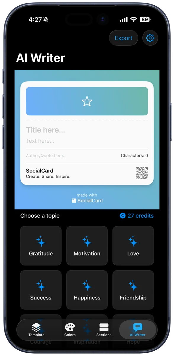 SocialCard screenshot 4 of 4, shown on iPhone