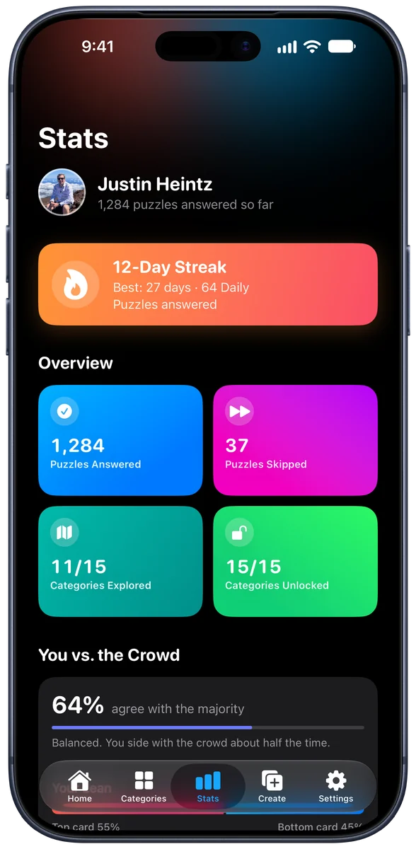 Would U Rather screenshot 6 of 6, shown on iPhone